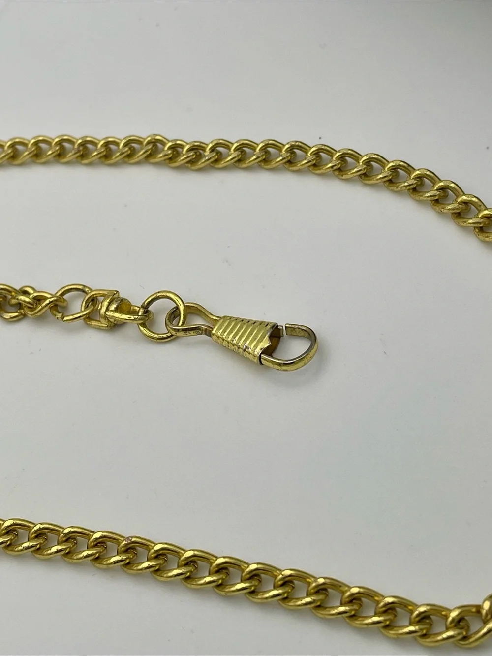 Vintage Gold Tone Classic Curb Link Pocket Watch Vest Chain. 18 inches
